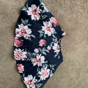 Windsor Women’s  Navy Blue Floral Skirt Size‎ 3/4 Pink Flowers Black Under layer